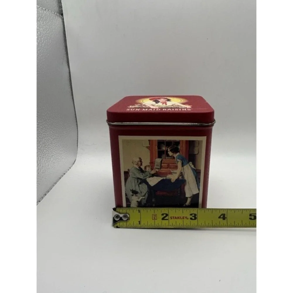 Vintage‎ Sun-Maid Raisins Collector Tin Empty Picture Graphic Fruit Of The Vine